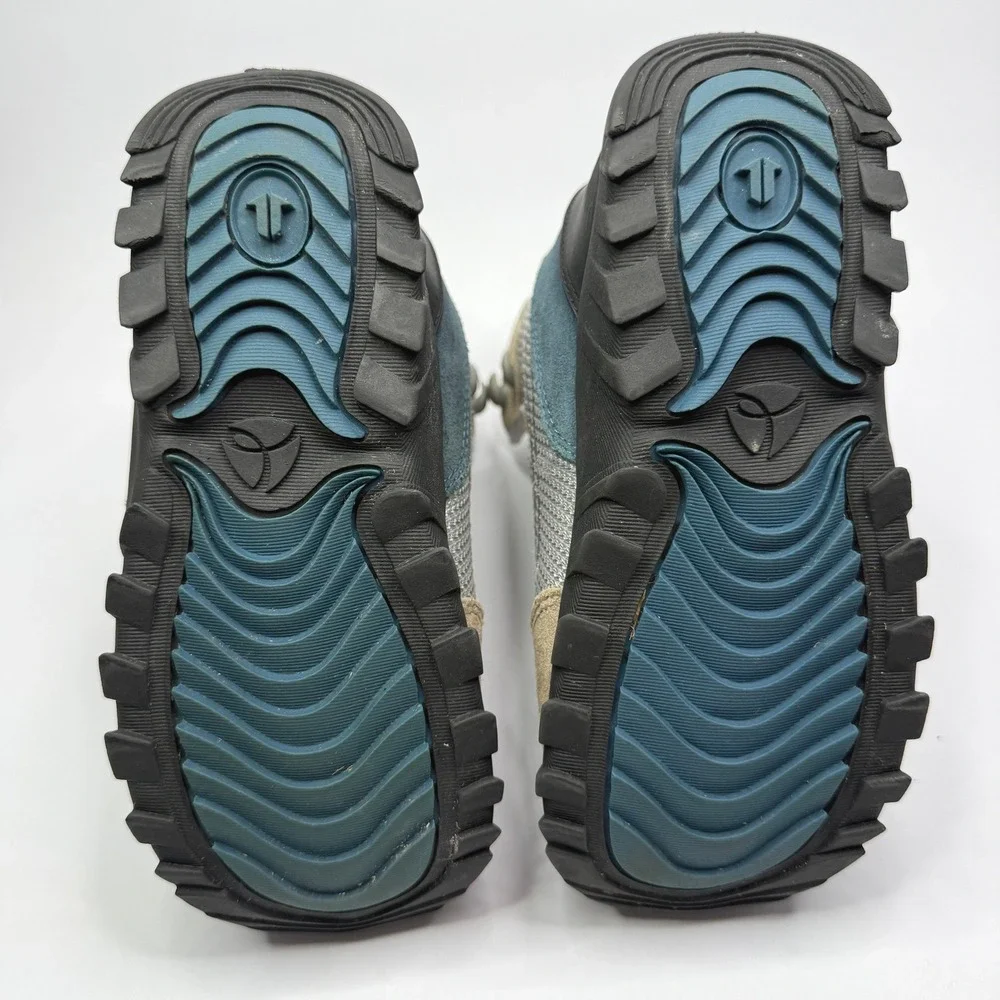Burton Moto Snowboard Boots Kids 2 Grey Blue Yellow Lace Up